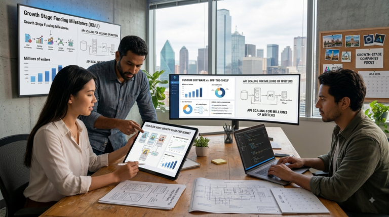 UX design agency in Austin Texas working with growth-stage company on product wireframes